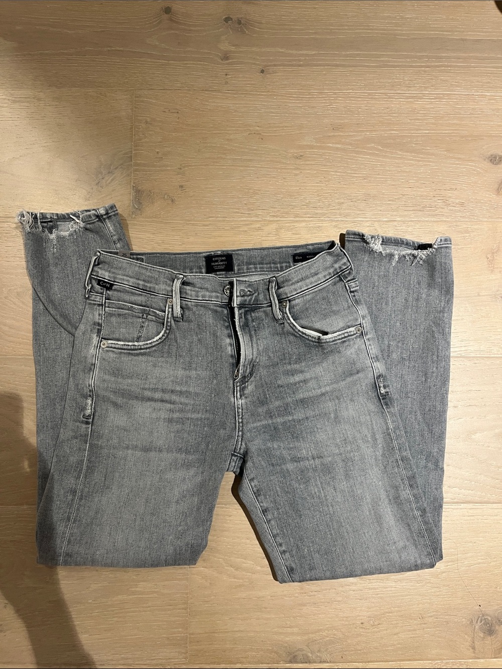 Citizens Of Humanity Light Gray Slim Straight Jeans